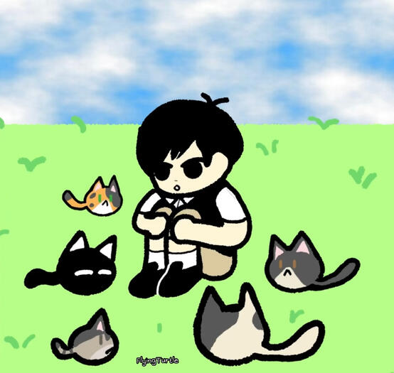 Sunny Surrounded By Cats (1/21/23)